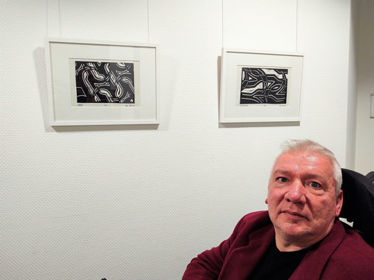 Ausstellung mit Druckgrafiken und Skulpturen von Olaf Beck in der Praxis